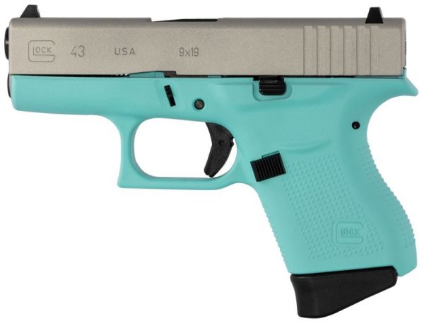 Glock G43 Subcompact Robin's Egg Blue 9mm 3.39" Barrel 6-Rounds Fixed Sights - Image 3