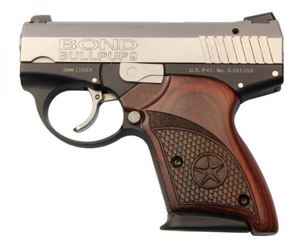 Bond Arms BullPup9 Stainless 9mm 3.35-inch 7Rds w/ Engraved Rosewood Grips