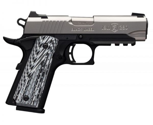 Browning 1911-380 Black Label Pro Compact Black / Stainless .380 ACP 3.625-inch 8Rds G10 Grips Night Sights