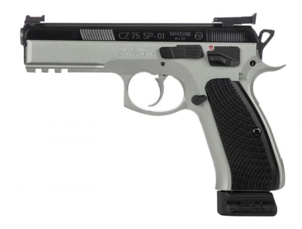 CZ 75 SP-01 Shadow Dual-Tone 9mm 4.61-inch 18Rds Silver Fiber Optic Front / Adjustable Rear Sights