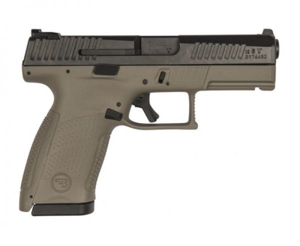 CZ P-10 Compact Flat Dark Earth / Black 9mm 4-inch 15rd Fixed 3-Dot Sights