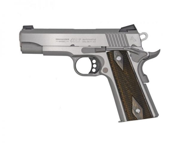 Colt 1911 Combat Commander Model 45ACP 4.25-inches 8Rds White-Dot-Novak-Sights