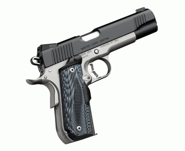 Kimber Master Carry Custom Matte Black / Satin Silver .45 ACP 5-inch 8Rd Night Sights Crimson Trace Lasergrips