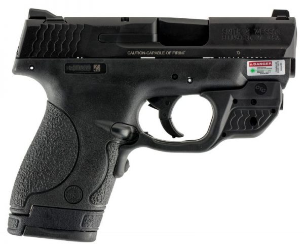 Smith and Wesson M&P9 Shield Black 9mm 3.1-inch 7Rd Crimson Trace Green Laserguard