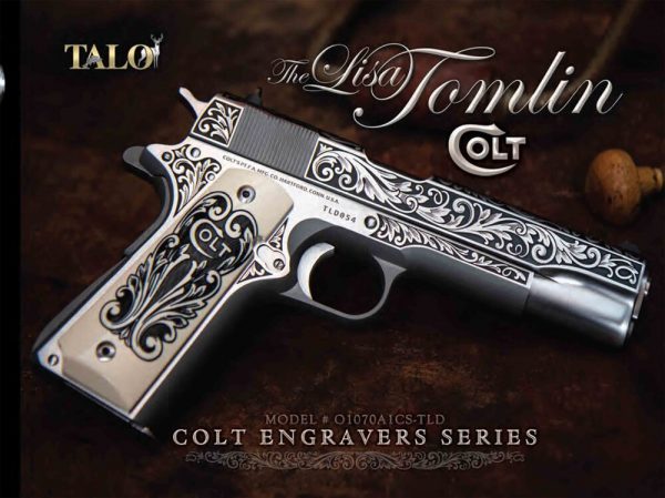 Colt Firearms Series 70 Lisa Tomlin 1911 Stainless / Engraved .45 ACP 5" 8-Round