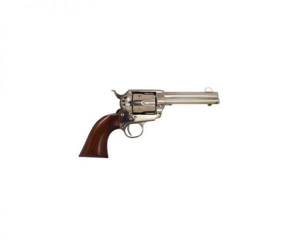 Cimarron Firearms Pistolero Nickel Finish .45 LC 4.75 Inch 6 Rounds Pre-War Frame, Walnut Grip