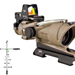 Trijicon 4×32 ACOG ECOS Dual Illum Green Crosshair 5.56 Reticle w/Iron Sights QR Mount – LED 3.25 MOA Red RMR Type 2