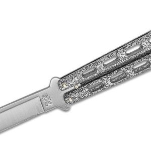 Bear and Sons Cutlery Butterfly Silver Knife – 4″ Plain Clip Point Blade
