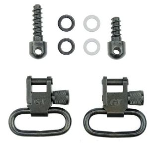 GrovTec 1.25″ Wood Screw Forend Locking Sling Swivel Set Steel Black
