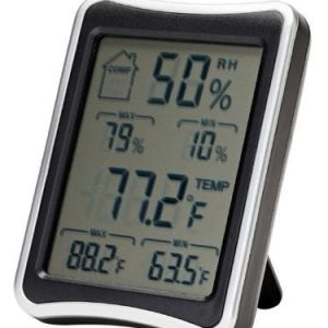 Snap Safe Hygrometer Gray Temperature/Humidity Display
