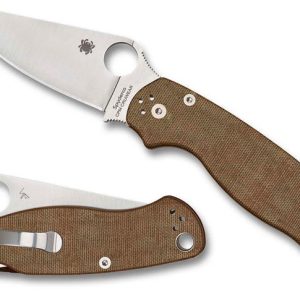 Spyderco Paramilitary 2 Folding Knife 3.47″ CruWear Satin Plain Blade