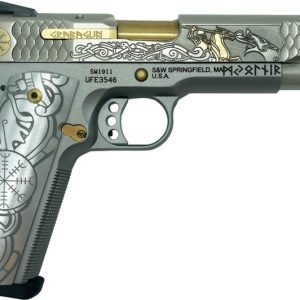 Smith and Wesson 1911 E-Series “Viking” Gold Inlay On Stainless .45 ACP 5″ 8Rds Jem Firearms Florida Exclusive